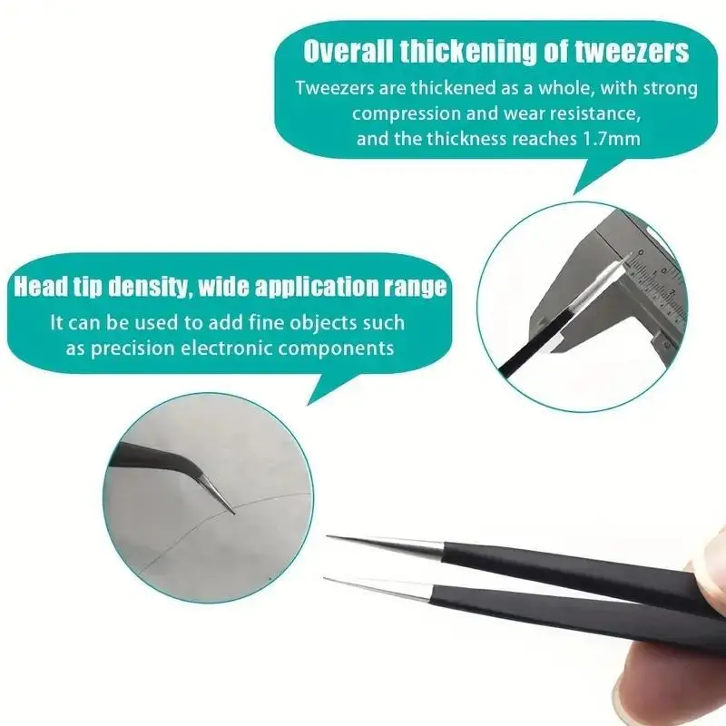 6pcs Precision Long Tweezers S - Electronics Repair Tools reseña y precio