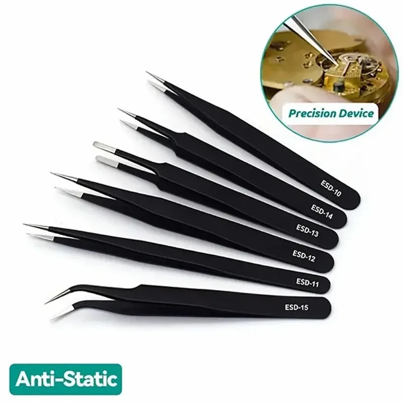 6pcs Precision Long Tweezers S - Electronics Repair Tools reseña y precio