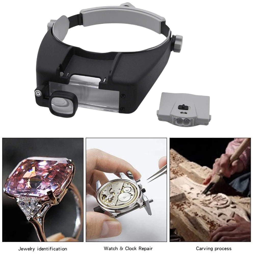 LED Magnifier Glasses Head Mou - Electronics Repair Hobby reseña y precio