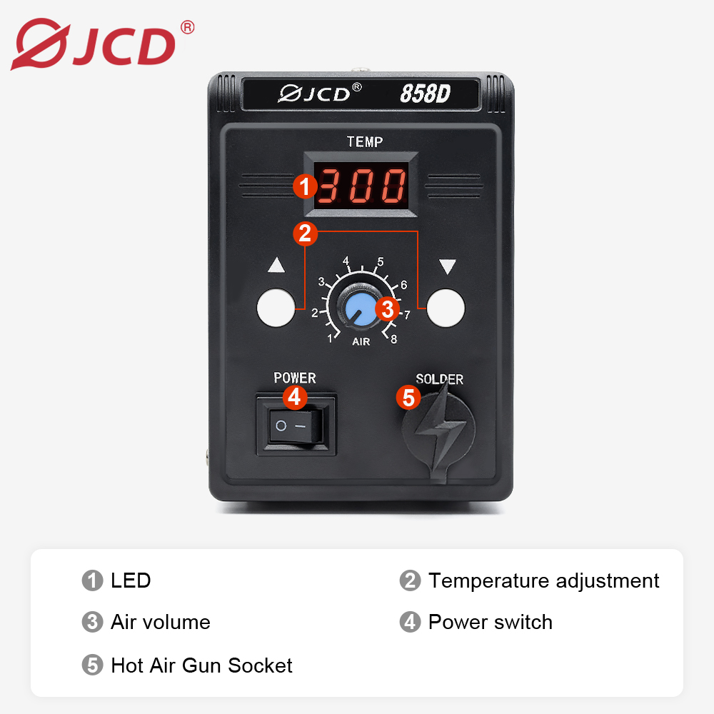 JCD Hot Air Gun 858D BGA Rewor - Hot Air Station 858 reseña y precio