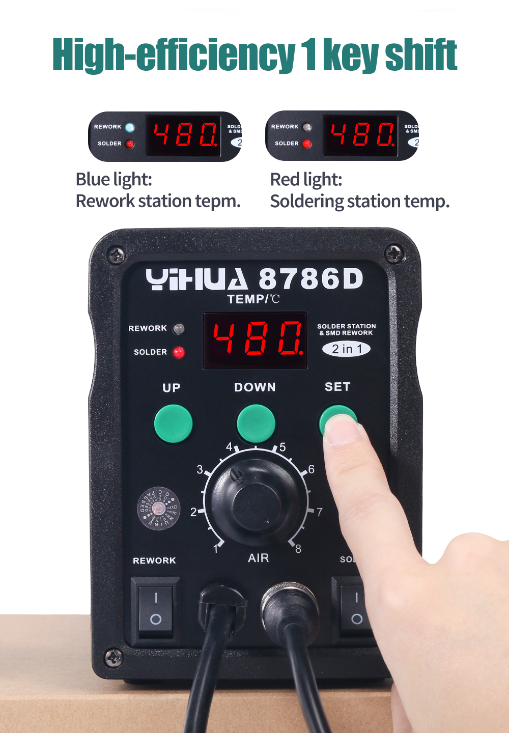 YIHUA 8786D Soldering Iron Hot - Hot Air Station 858 reseña y precio