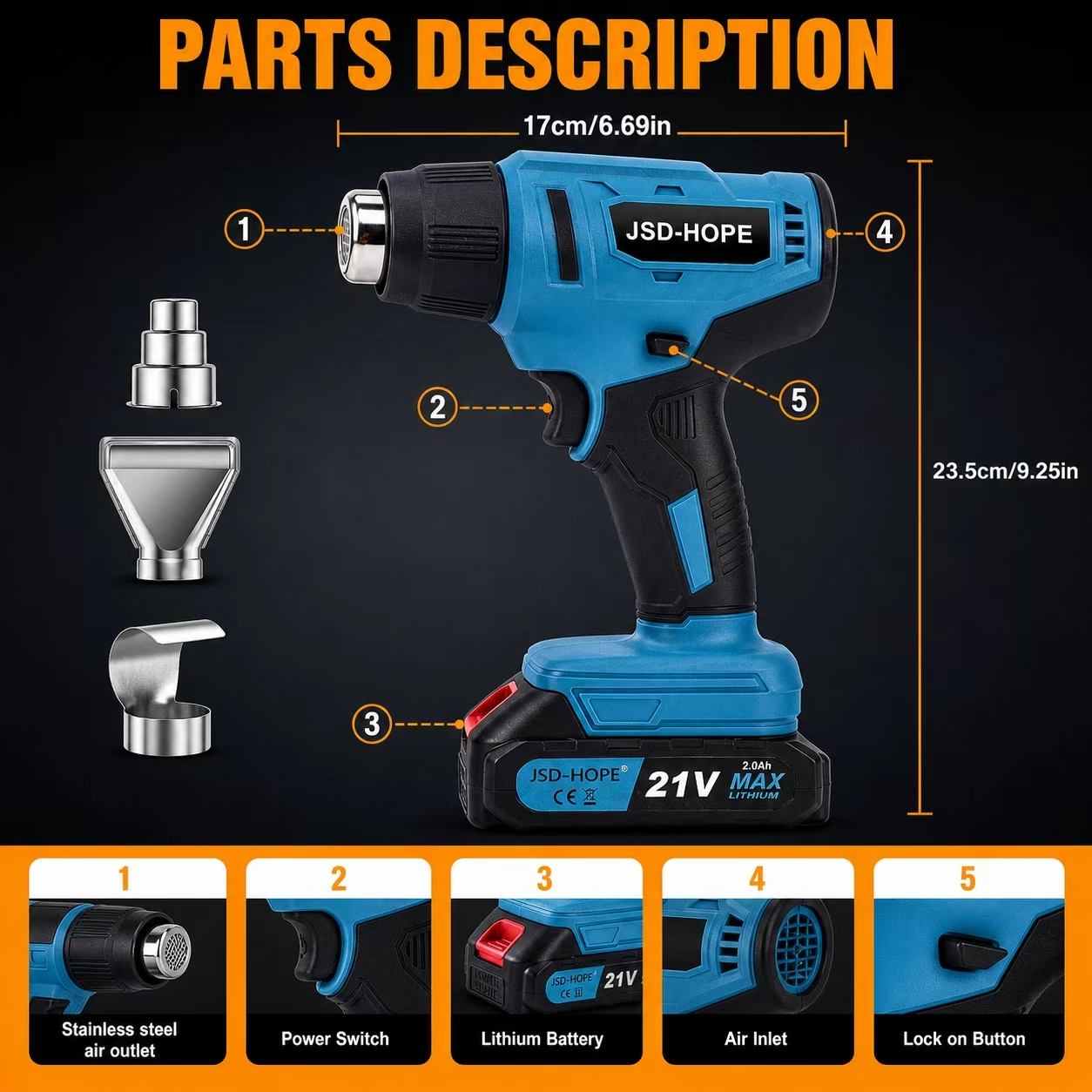 21V Cordless Lithium Hot Air G - Electronics Repair Team reseña y precio