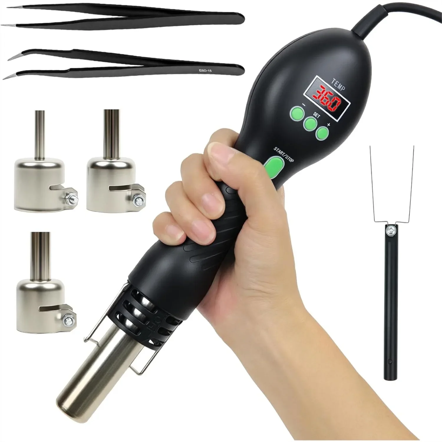 Hot Air Rework Station 500°C 9 - Electronics Repair Hobby reseña y precio