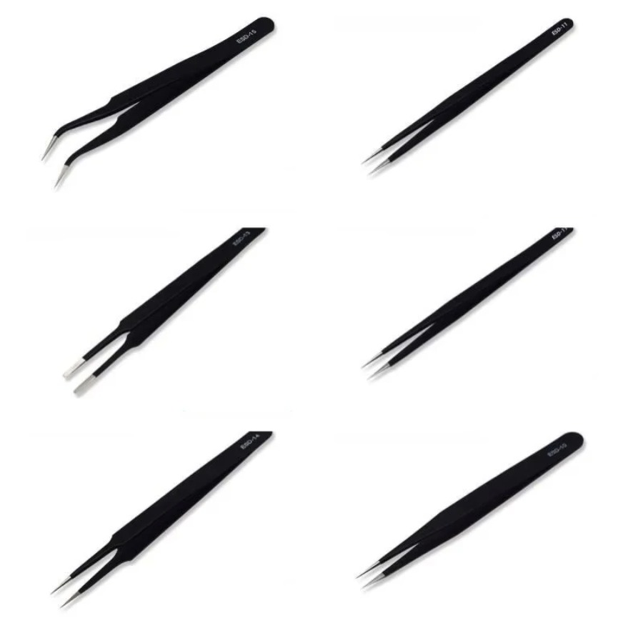 6pcs Precision Long Tweezers S - Electronics Repair Tools reseña y precio