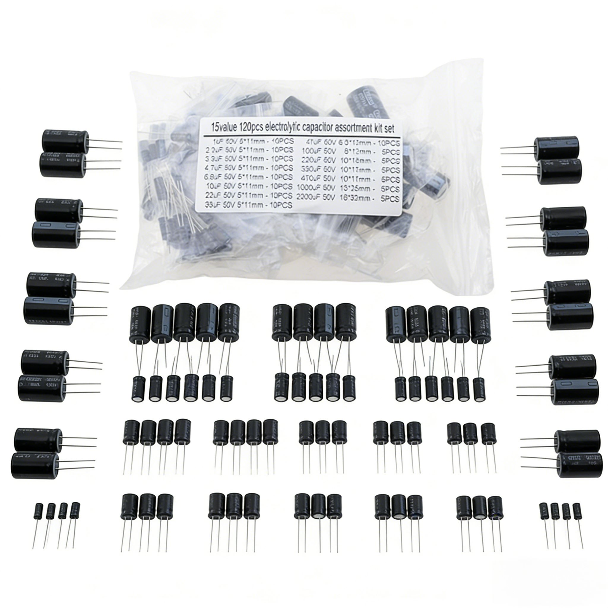 120PCS 15 Values Aluminum Elec - Electronics Repair Hobby reseña y precio